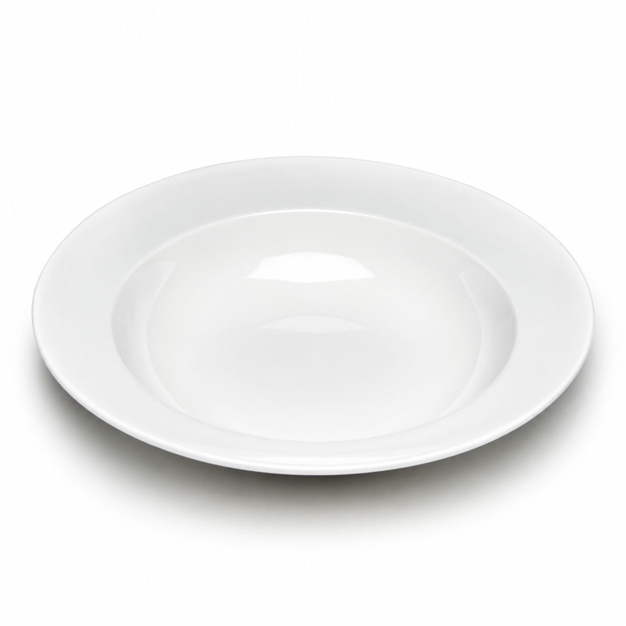 12-1/2" Round Wide-Rim Bowl, White Ceramic, Product view