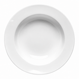 12-1/2" Round Wide-Rim Bowl, White Ceramic, Interior view