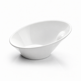 10"x9" Slanted Bowl, White Ceramic, Product view