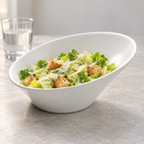 10"x9" Slanted Bowl, White Ceramic, Serving example