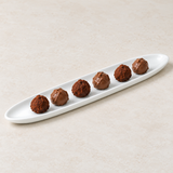 14-1/8"x2" Oval Plate, White Ceramic. Alternative serving suggestion.