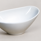 4-1/4x2-1/2" Slanted Sauce Bowl, White Ceramic, Detail view