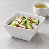 4" Square Sauce Bowl, White Ceramic, Serving example