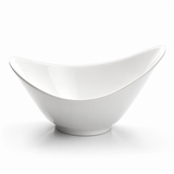 8"x5-1/8" Irregular Salad Bowl, White Ceramic, Alternate view