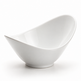 8"x5-1/8" Irregular Salad Bowl, White Ceramic, Product view
