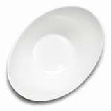 8"x5-1/8" Irregular Salad Bowl, White Ceramic, Interior view