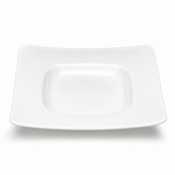 10-3/8" Square Wide Rim Plate, White Ceramic, Alternate view