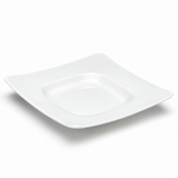 10-3/8" Square Wide Rim Plate, White Ceramic, Product view