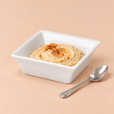 3-3/4" Square Sauce Bowl, White Ceramic, Styled view