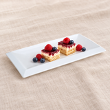 A6287 white rectangular ceramic plate with petite desserts