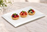 A6289 white rectangular ceramic plate with petite desserts