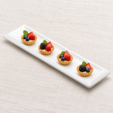 A6294 white framed rectangular platter with petite fruit tarts