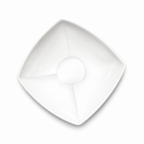 5-3/8"x1-3/4"H  Square Bowl, White Ceramic, Overhead view
