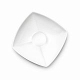 7-1/4" Square Bowl, White Ceramic, Overhead view