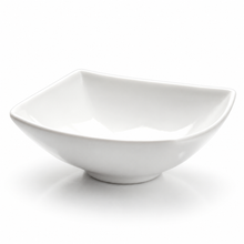 9-5/8" Square Bowl, White Ceramic, Rounded square ceramic bowl product view