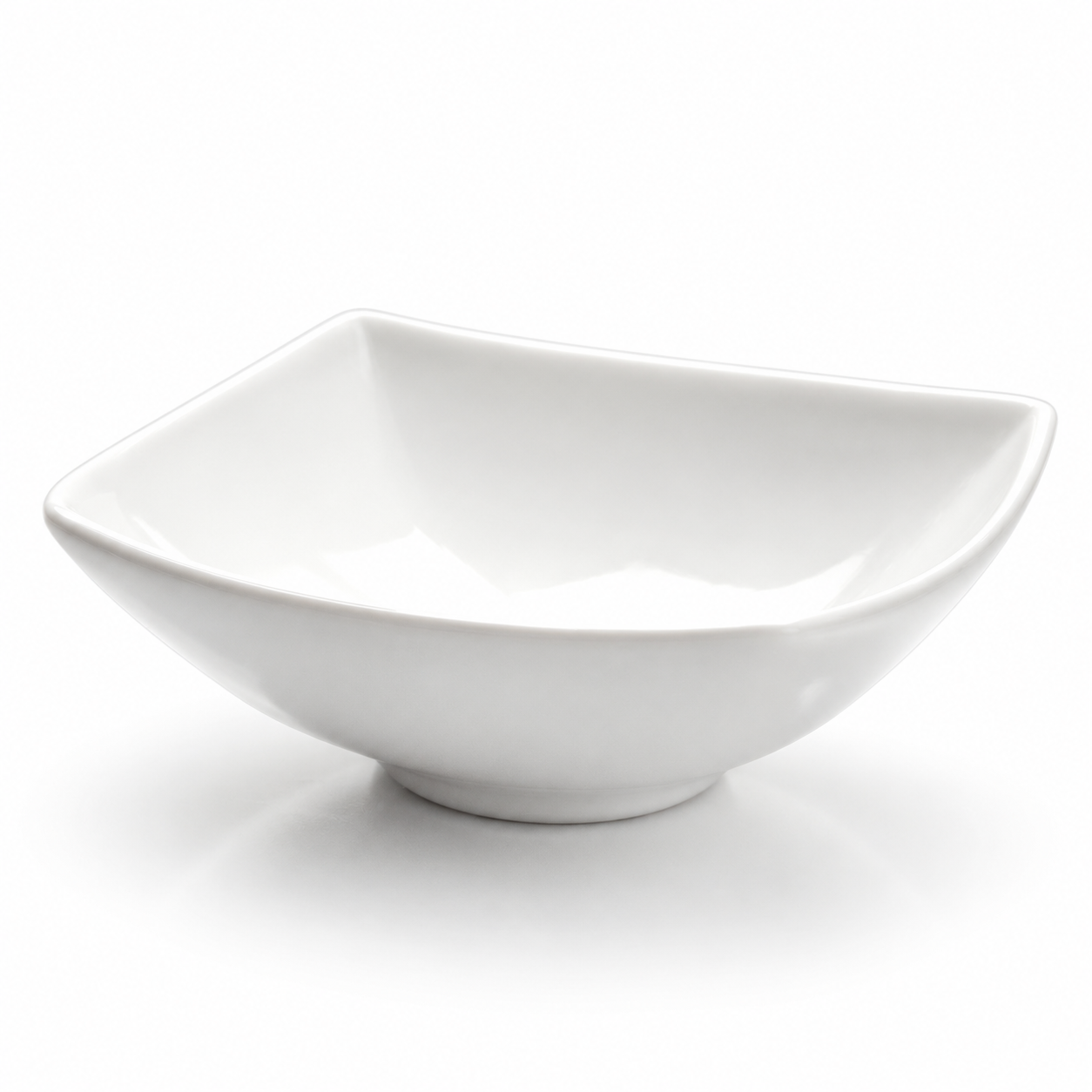 9-5/8" Square Bowl, White Ceramic, Rounded square ceramic bowl product view