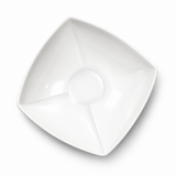 9-5/8" Square Bowl, White Ceramic, Full bowed-square shape