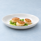 8-3/4"x1-1/2"H Round Shallow Bowl, White Ceramic, Styled view