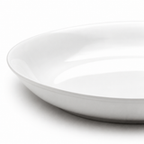 8-3/4"x1-1/2"H Round Shallow Bowl, White Ceramic, Detail view