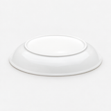 8-3/4"x1-1/2"H Round Shallow Bowl, White Ceramic, Underside view