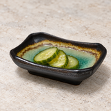 3½ × 2½ in Emerald Green Porcelain Sauce Dish in a serving setting