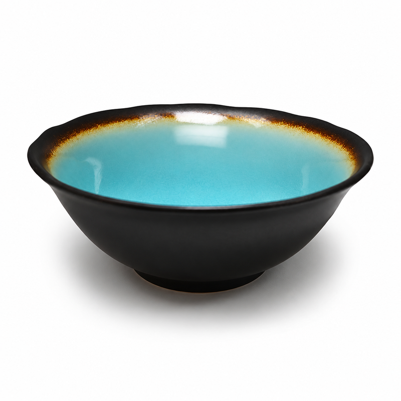 8½ in Turquoise Ceramic Bowl, 50 oz — AS578-TQ