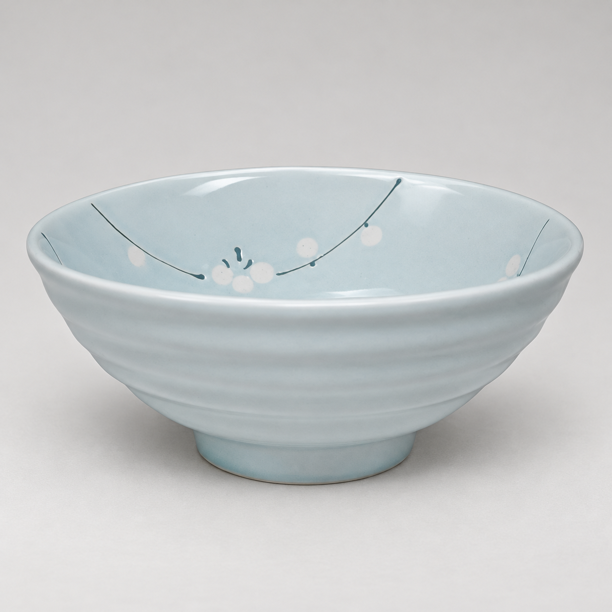 Ceramic Bowl — 52 fl. oz., Angled pale-blue plum bowl product view