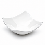 6¼″ White Ceramic Upswept Square Bowl, White bowl studio product view, whole product