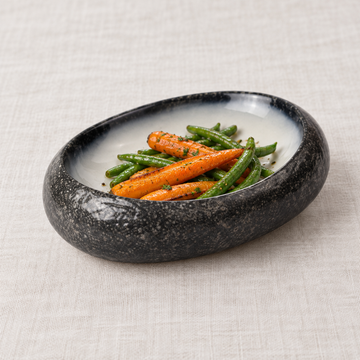 BK-3056 oval bowl with a small vegetable serving