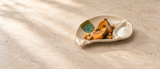 Melamine Half Moon 2-Compartment Plate 8-1/2", Green. Alternative serving suggestion.