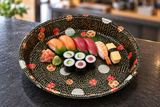 ED-64 party tray with sushi in a restaurant setting