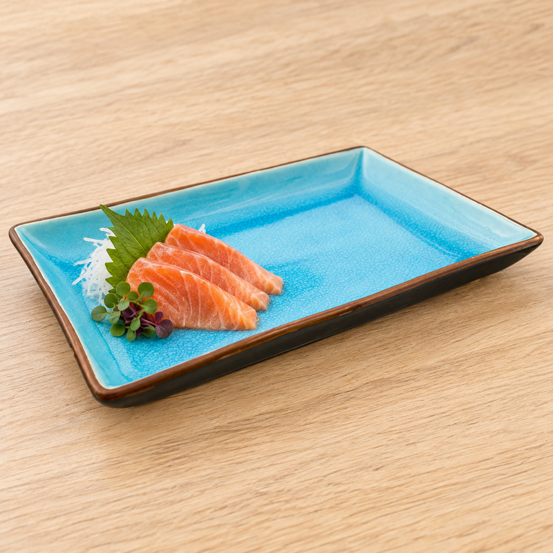 FB255 turquoise rectangular plate with sashimi