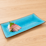 FB281 turquoise ridged platter with sashimi