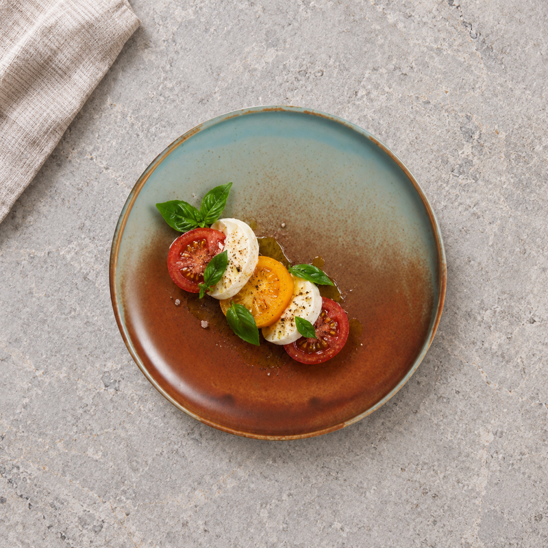 BK-0206 Fire Earth porcelain round with salad