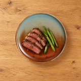 BK-0206 Fire Earth porcelain round with sliced steak