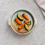 BK-2060 Fire Earth porcelain round with handles with vegetables