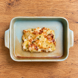 BK-2064 Fire Earth porcelain rectangular with handles with a potato gratin