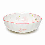 5½″ Ceramic Bowl — 14 fl. oz., Low-angle floral bowl product view