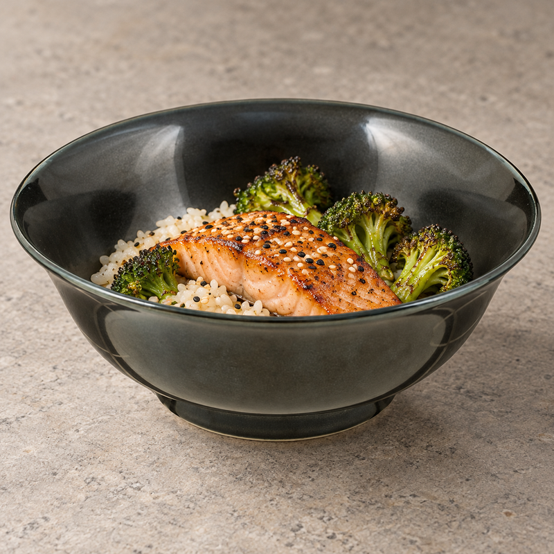 8 in Charcoal Ceramic Bowl, 41 oz — FY578-TK