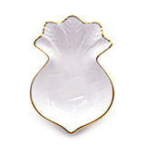 4¾″ × 3.3″ White & Gold Ceramic Radish-Shaped Bowl, Overhead view