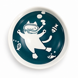Ceramic Bowl — 10 fl. oz., Full diving-cat interior