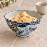 Ceramic Rice Bowl — 10 fl. oz., Blue, Styled view