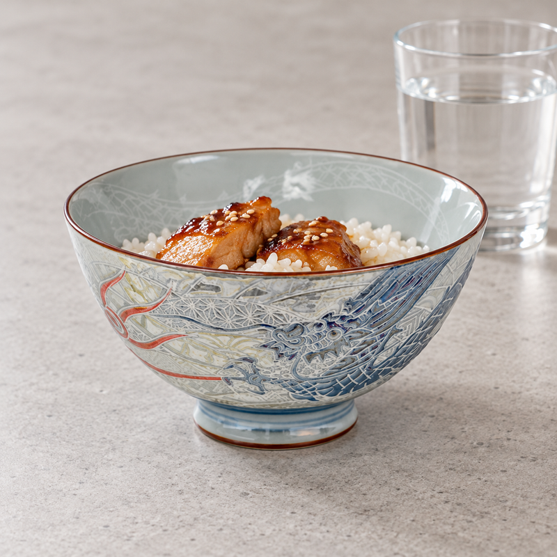 Blue Dragon Ceramic Rice Bowl — 10 fl. oz. (HK54-LDR)