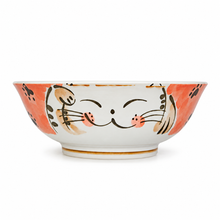 7½″ Red Cat-Pattern Ceramic Bowl — 34 fl. oz., Angled empty product product view