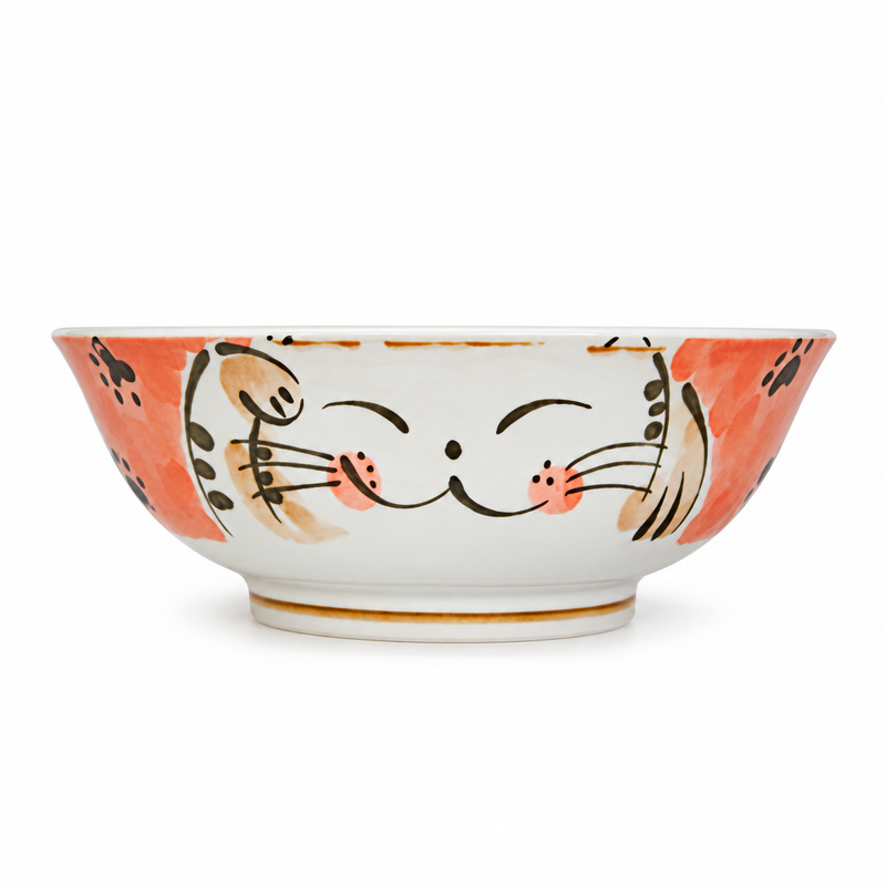 7½ in Red Cat Ceramic Bowl, 34 oz — HM573-NR