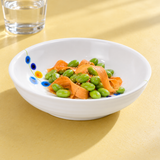 4½″ White Rain Flower Melamine Side Bowl, Styled view