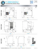 Hoshizaki F-300BAJ and F-500BAJ original specification drawings showing front, rear and side views, dimensions, airflow and utility connections; use the correct model column.