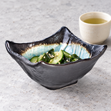 4″ Blue Ceramic Square Bowl — 5 fl. oz., Cucumber side dish
