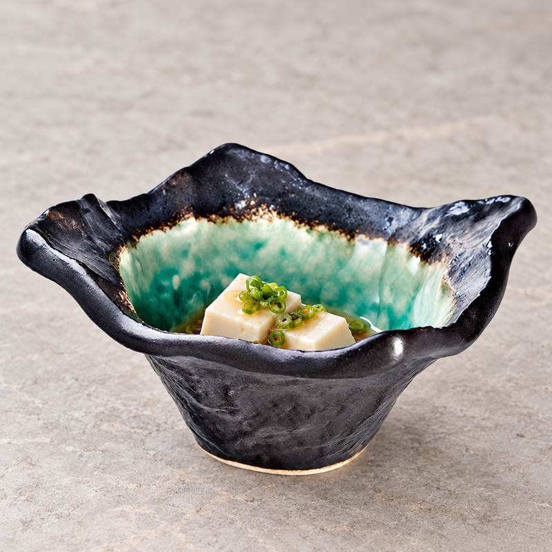 4½ in Shinkai Green Ceramic Bowl, 5 oz — HS535-FG