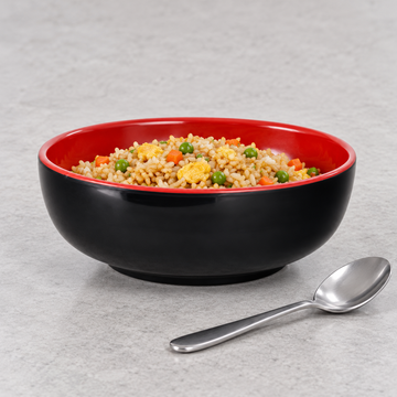 Melamine Bowl — 22 oz, 2″ High, Serving example